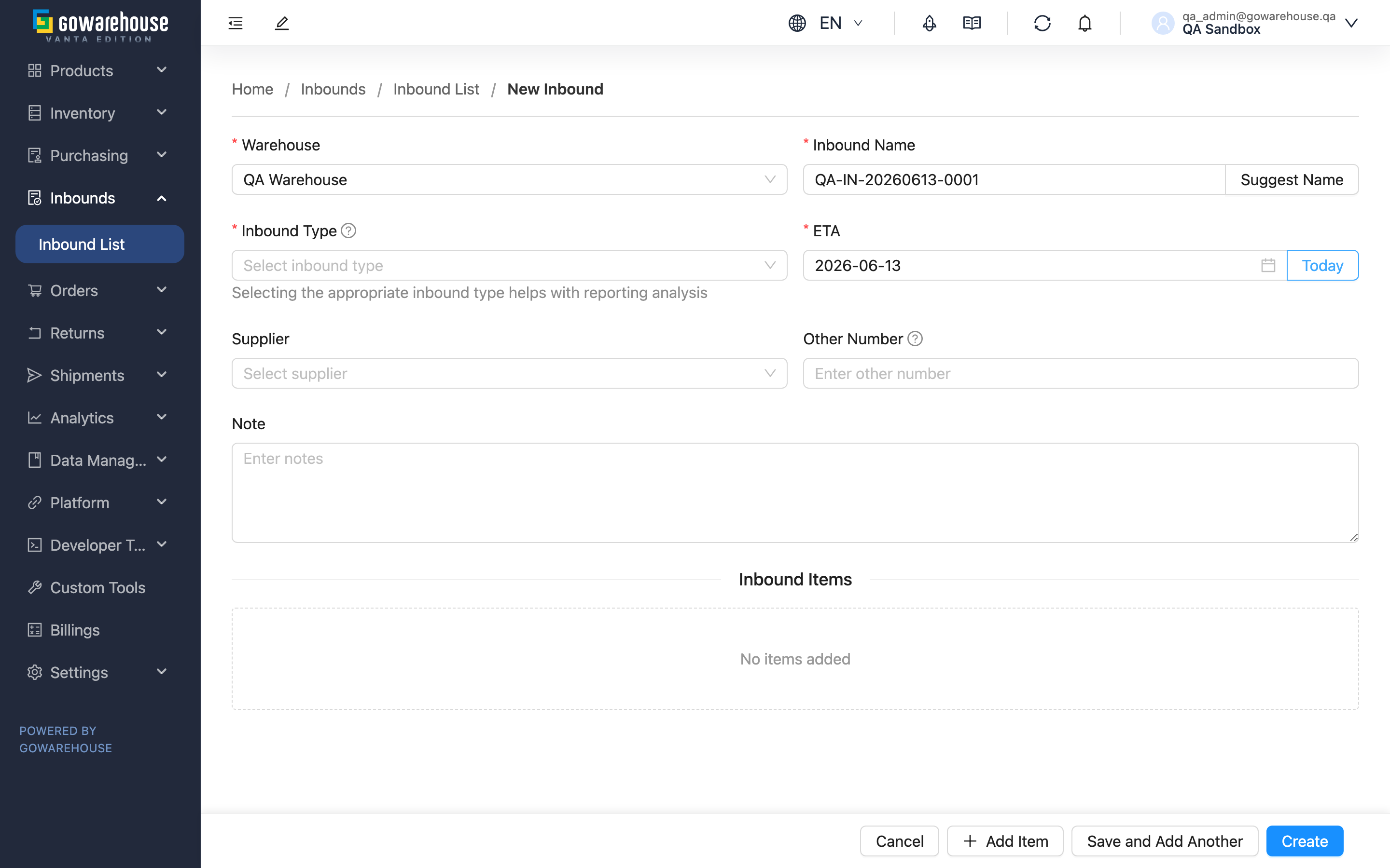 New Inbound - Page Overview