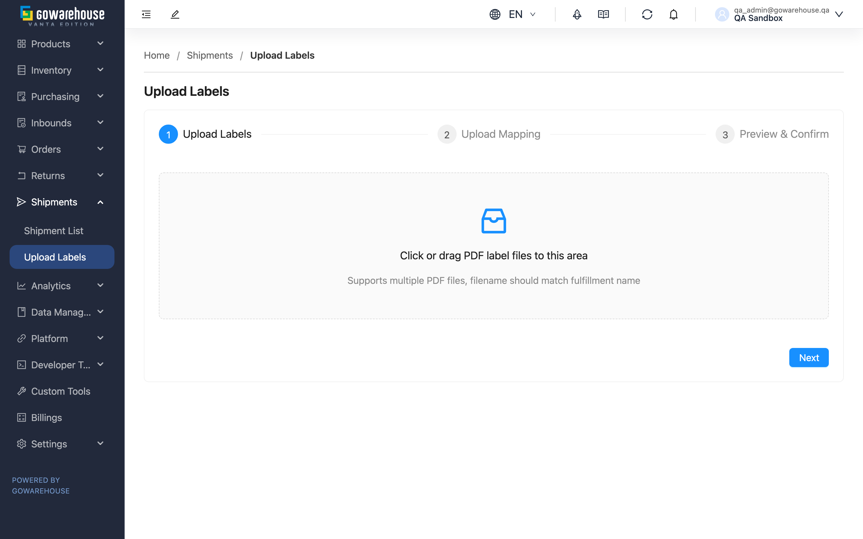 Upload Labels - Overview