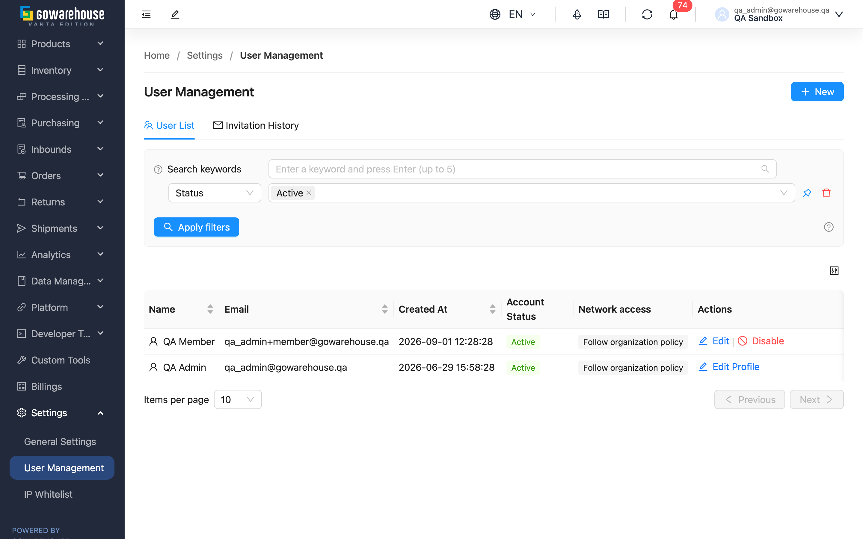 User Management - Overview