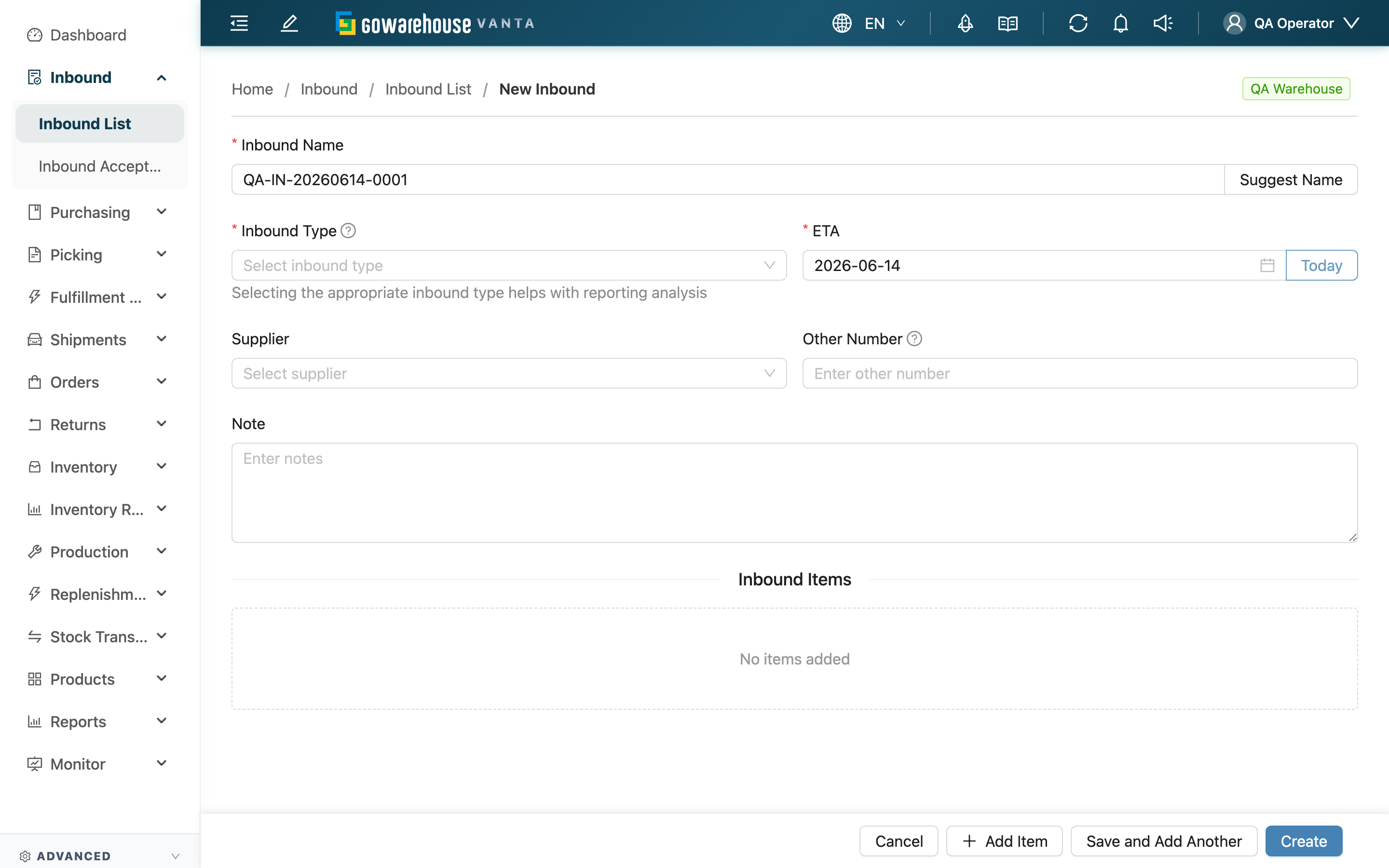 New Inbound - Overview