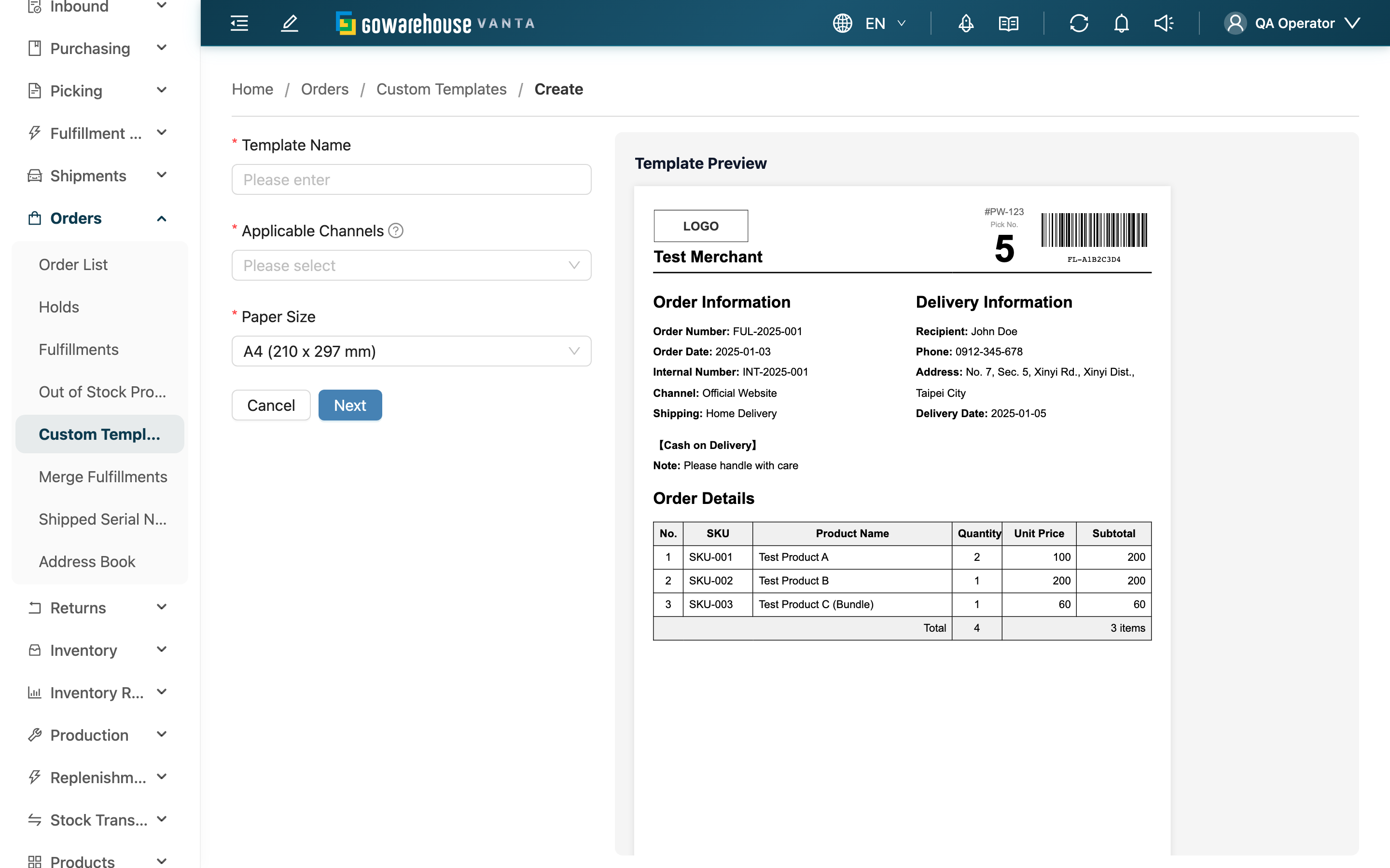 Create Custom Template - Page overview